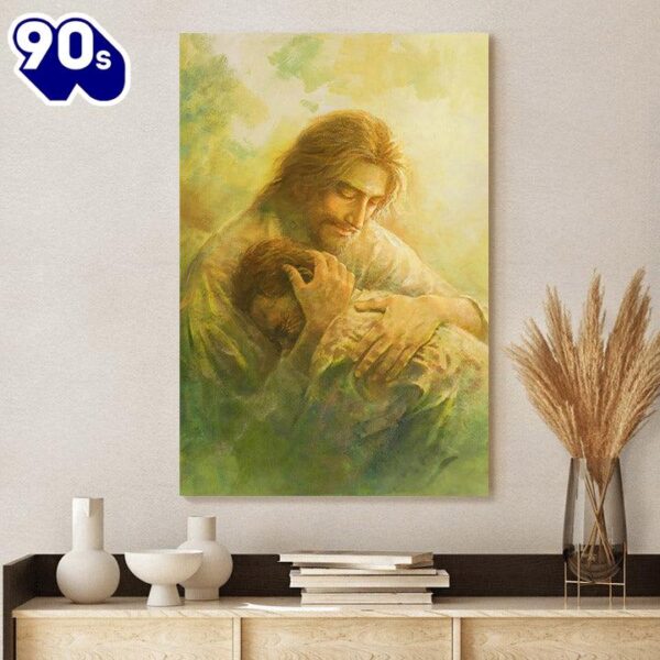 Jesus And The Lamb Picture I Will Give You Rest Portrait Canvas Wall Art