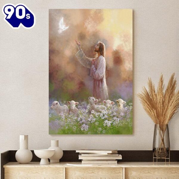 Jesus And The Lamb Picture Jesus And The Lamb Picture Prince Of Peace Portrait Canvas Wall Art