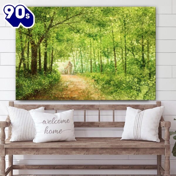 Jesus And The Lamb Picture Lead Thou Me On Canvas Wall Art