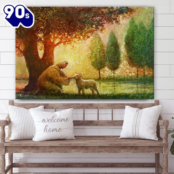 Jesus And The Lamb Picture Living Water_1803 Canvas Wall Art