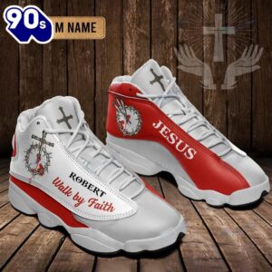 Jesus Blood Walk By Faith Red Custom Name Jd13 Shoes For Man And Women  Gift Christmas