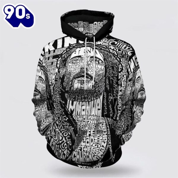 Jesus Christ And Lion Half Face 3D Hoodies For Women Men