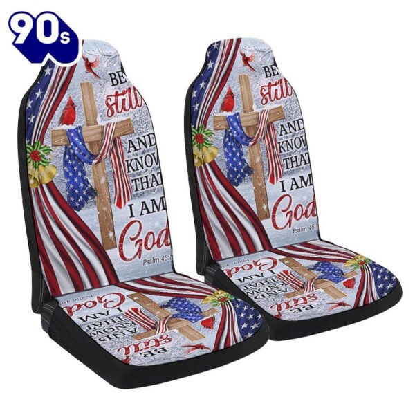 Jesus Christ Cross Be Still And Know That I Am God Christmas Seat Cover Cars  Gift For Christmas