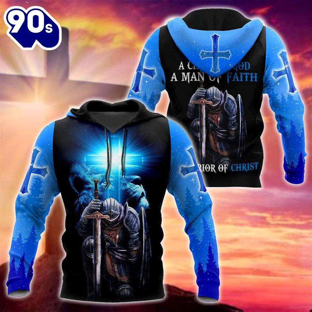 Jesus Christ Lion Blue Cross Child Of God Man Of Faith Warrior Of Christ God 3D Hoodie Jesus Christ Lion Blue Cross Child Of God Man Of Faith Warrior Of Christ God 3D Hoodie