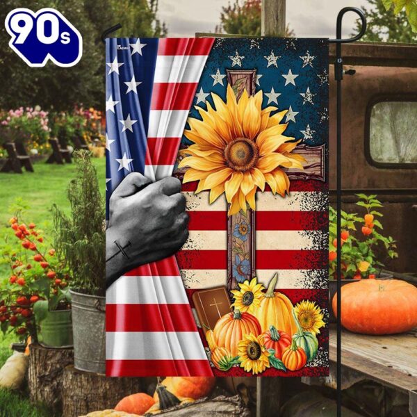 Halloween  Jesus Christian Cross Thanksgiving Halloween Pumpkins Flag, Halloween Garden Flags