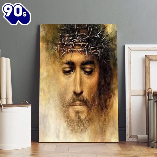 Jesus Crown Of Thorns Canvas Prints Jesus Christ Art Christian Canvas Wall Decor , Christian Gifts Christmas