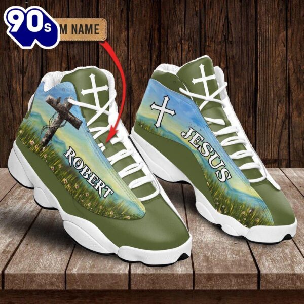 Jesus Flower Field Green Custom Name Jd13 Shoes For Man And Women  Gift Christmas