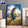 Jesus In A Field Canvas Prints Jesus Christ Art Christian Canvas Wall Decor , Christian Gifts Christmas