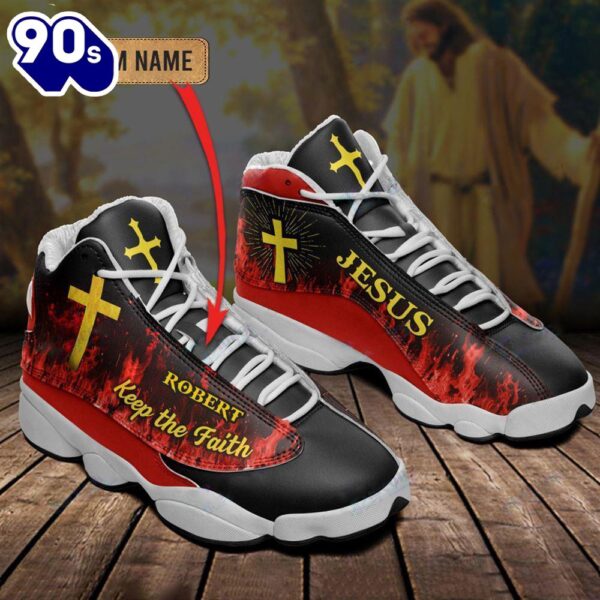 Jesus Keep The Faith Fire Custom Name Jd13 Shoes For Man And Women  Gift Christmas