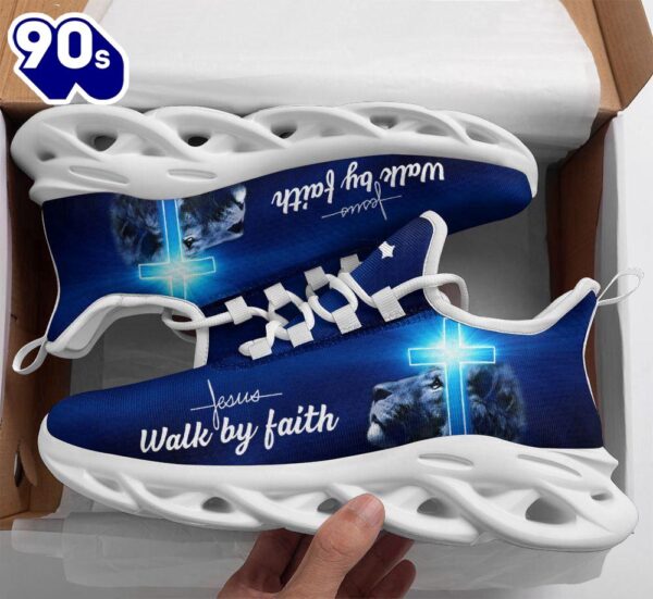 Christian Running,   Jesus – Walk By Faith Running Sneakers Max Soul Shoes For Men And Women