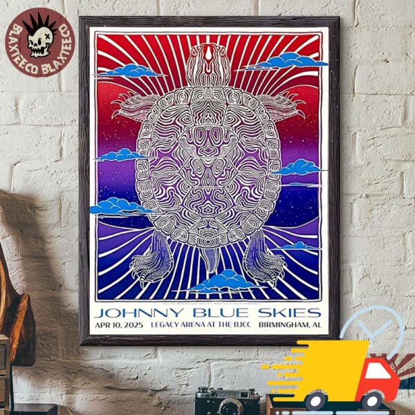 Johnny Blue Skies Concert Poster For Birmingham Alabama At Legacy Arena At The BJCC On April 10 2025 The Turtle Canvas