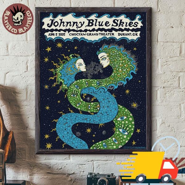 Johnny Blue Skies Concert Poster For Show In Durant Oklahoma At Choctaw Grand Theater On April 5 2025 Canvas