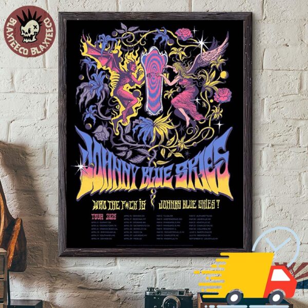 Johnny Blue Skies Who The Fuck Is Johnny Blue Skies Tour 2025 Poster With Tour Schedule Dates Good and Evil Art Canvas