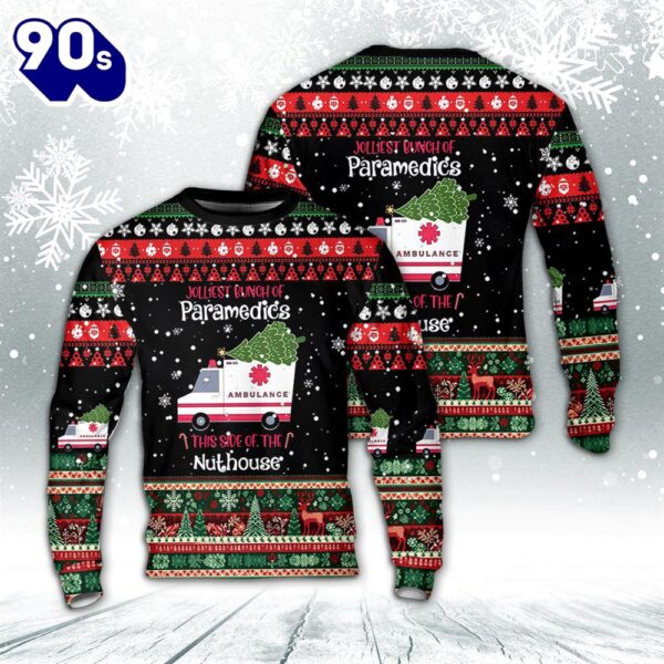 Jolliest Bunch Of Paramedics Christmas Aop Sweater