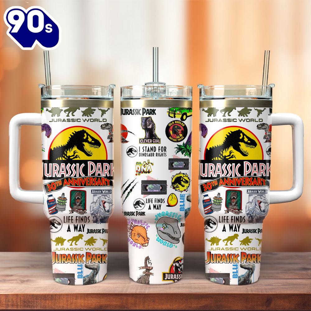 Jurassic World Movie Custom Stanley Quencher 40oz Stainless Steel Tumbler For Fans Jurassic World Movie Custom Stanley Quencher 40oz Stainless Steel Tumbler For Fans