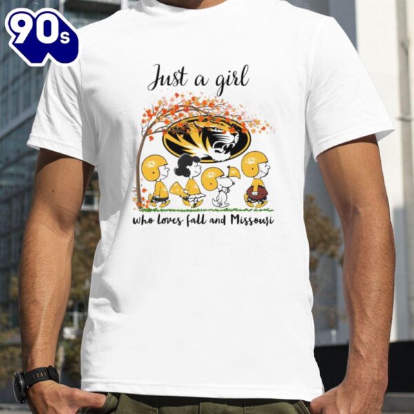 Just A Girl Who Loves Fall And Missouri Peanuts Cartoon Halloween T-Shirts