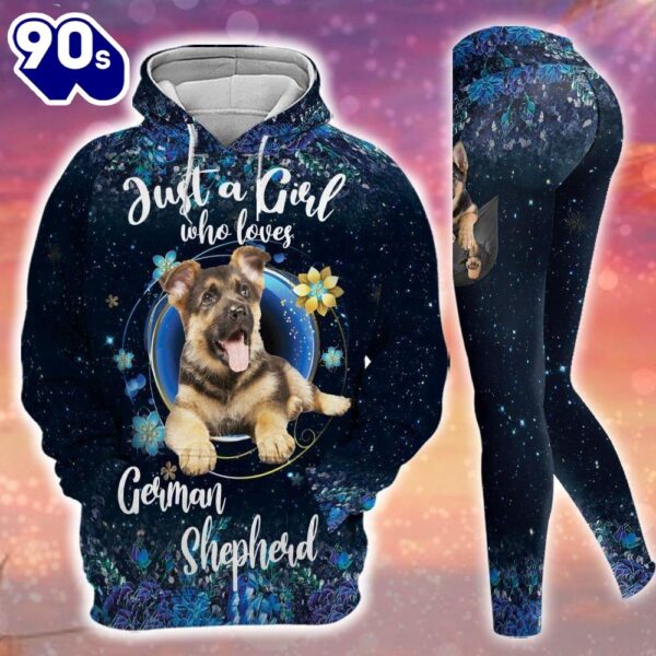 Just A Girl Who Loves German Shepherd All Over Print Leggings Hoodie Set Outfit For Women Gift Xmas