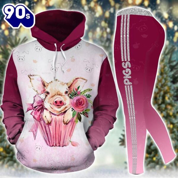 Just A Girl Who Loves Pigs Christmas All Over Print Leggings Hoodie Set Outfit For Women Gift Xmas