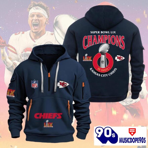 Kansas City Chiefs 2025 Super Bowl LIX Champions Heavy Hoodie