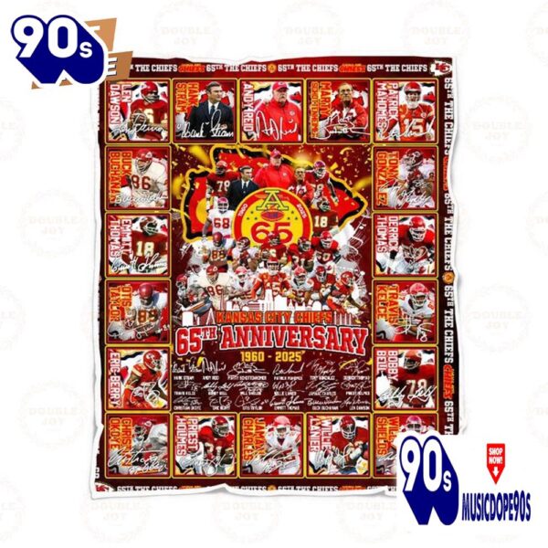 Kansas City Chiefs 65th Anniversary 1960 – 2025 Fleece Blanket