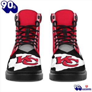 Kansas City Chiefs All Season Boots Casual Shoes Vegan Leather Custom Boot Shoes