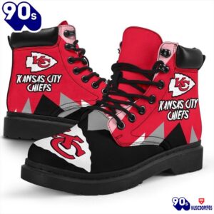 Kansas City Chiefs All Season Boots Casual Shoes Vegan Leather Custom Boot Shoes