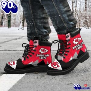 Kansas City Chiefs All Season Boots Casual Shoes Vegan Leather Custom Boot Shoes