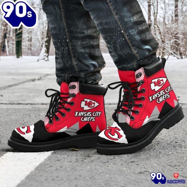 Kansas City Chiefs All Season Boots  Casual Shoes  Vegan Leather Custom Boot Shoes