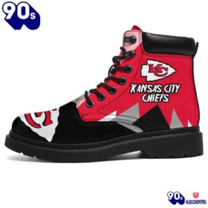 Kansas City Chiefs All Season Boots Casual Shoes Vegan Leather Custom Boot Shoes