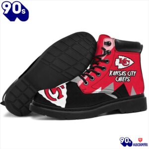 Kansas City Chiefs All Season Boots Casual Shoes Vegan Leather Custom Boot Shoes