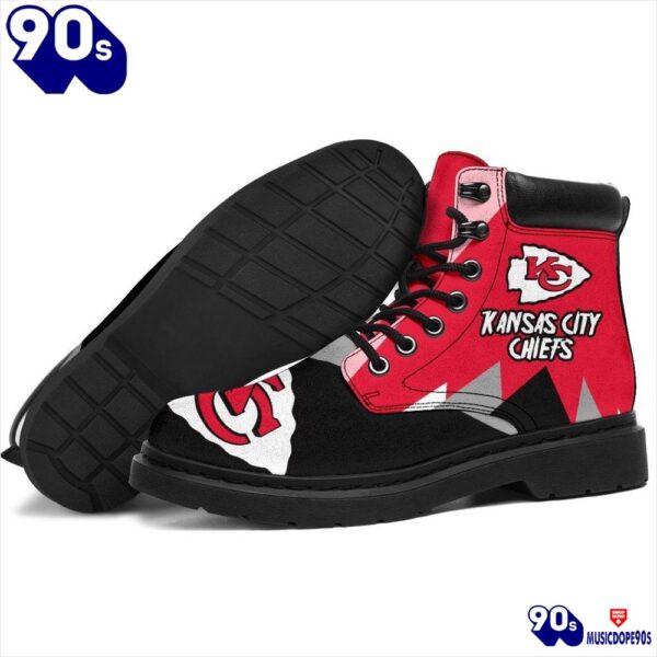 Kansas City Chiefs All Season Boots  Casual Shoes  Vegan Leather Custom Boot Shoes