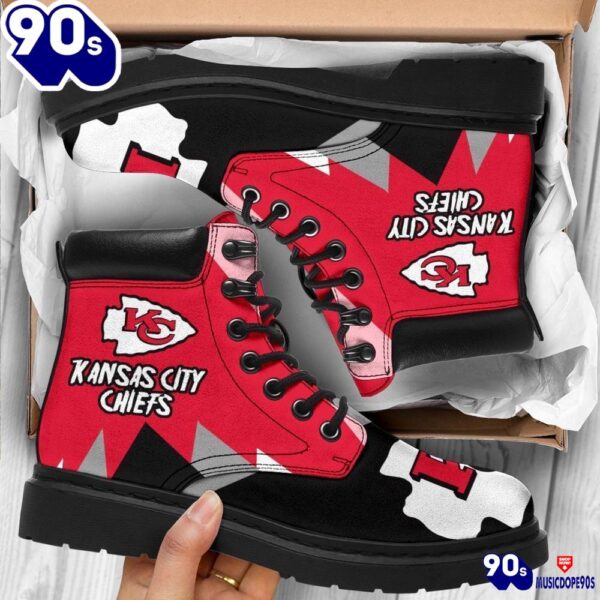 Kansas City Chiefs All Season Boots  Casual Shoes  Vegan Leather Custom Boot Shoes