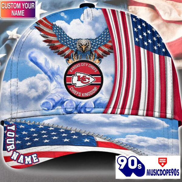 _Kansas City Chiefs Cap Pride US 4th Of July Cap Veterans Cap Custom Name