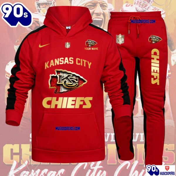 Kansas City Chiefs NFL 32 Teams Personlized Golden Logo Hoodie Set