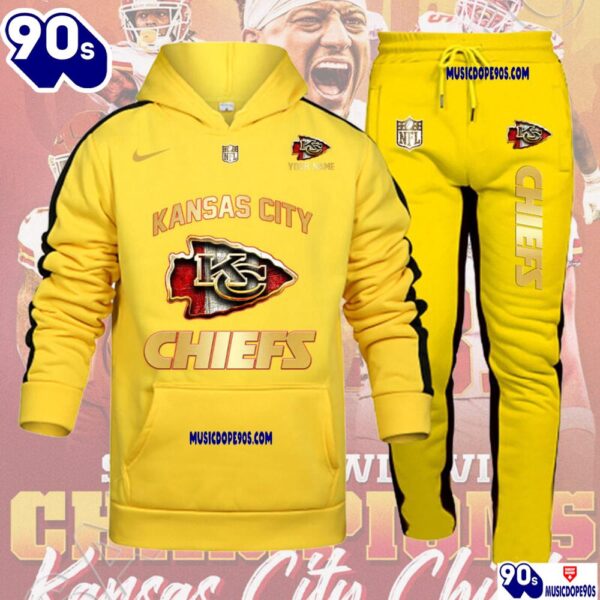 Kansas City Chiefs NFL 32 Teams Personlized Golden Logo Hoodie Set