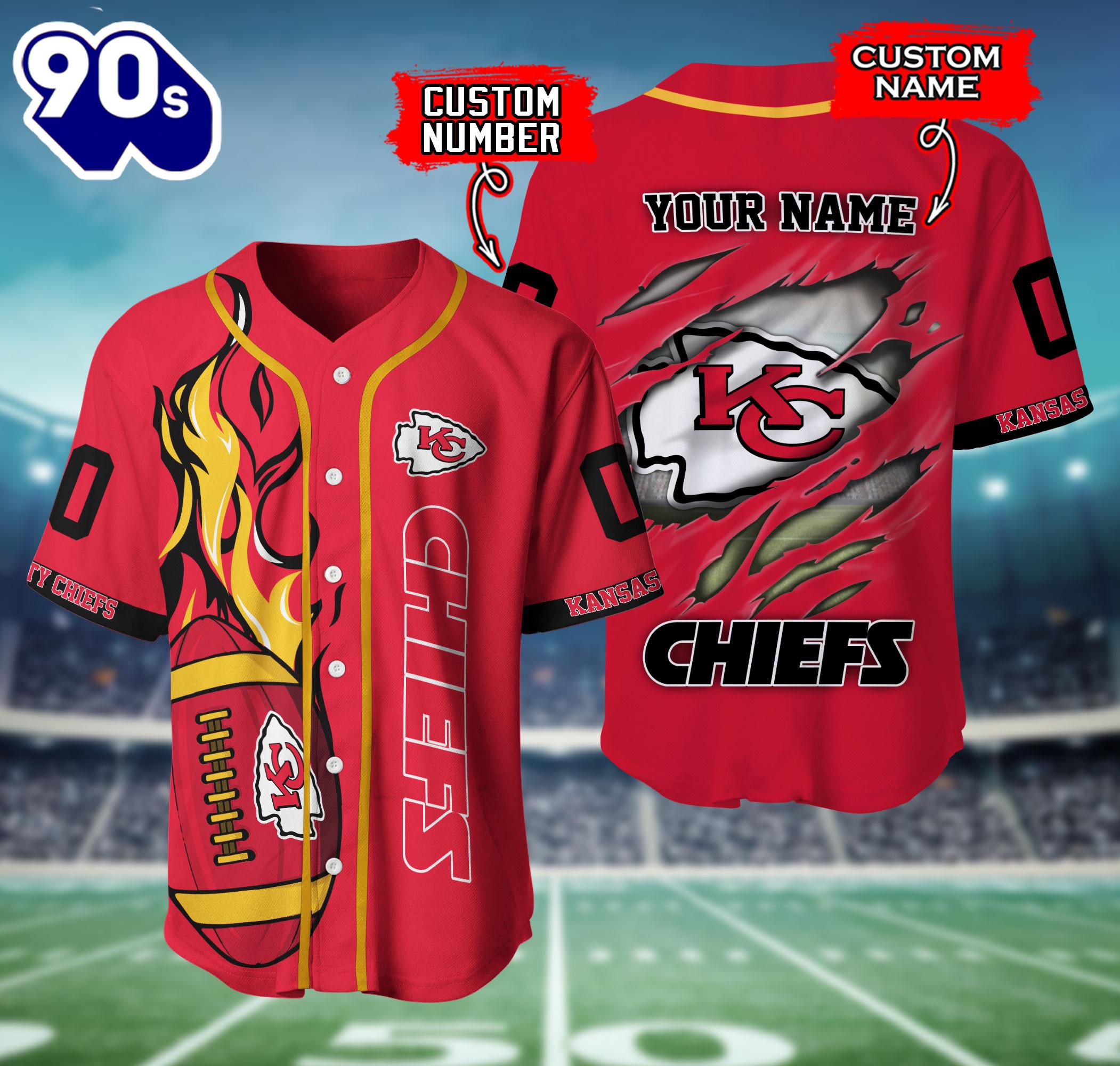 Kansas City Chiefs NFL 3D Personalized Baseball Shirt For Fans Kansas City Chiefs NFL 3D Personalized Baseball Shirt For Fans