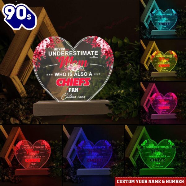 Kansas City Chiefs NFL Personalized 3D Led Light Gift For Mom  – Christmas Night Light