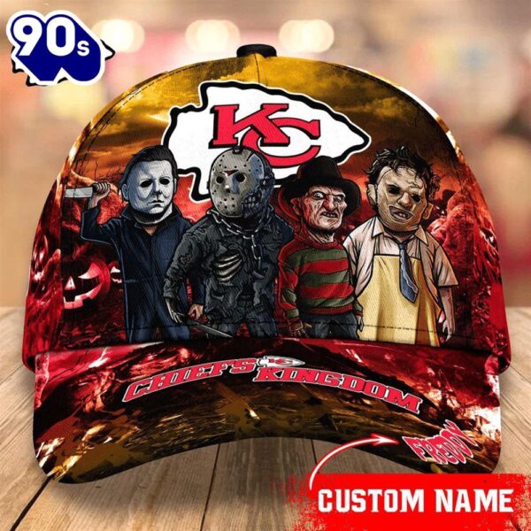 Kansas City Chiefs  NFL Personalized Trending Cap Mixed Horror Movie Characters