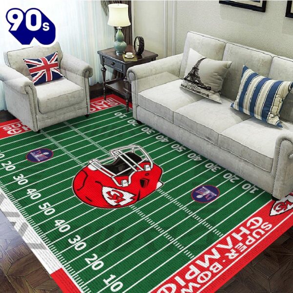 Merry Christmas  Kansas City Chiefs Rectangular Rug Merry Christmas