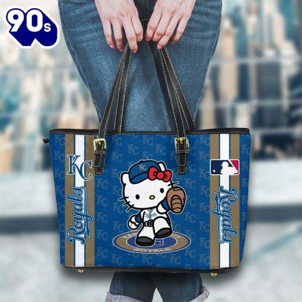 Kansas City Royals Mlb Kitty Women Leather Tote Bag