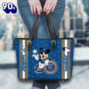 Kansas City Royals Mlb Mickey Women Leather Tote Bag