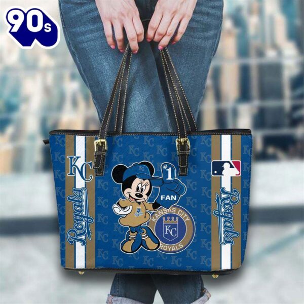 Kansas City Royals Mlb Minnie Women Leather Tote Bag