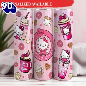 Kawaii Pink Kitty Valentine Tumbler…