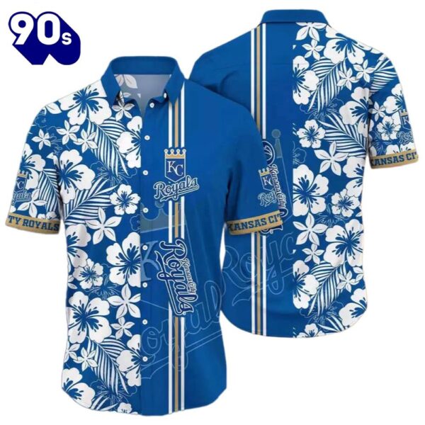 Kc Royals Hawaiian Button Up Shirts Button Down With Floral Leaf