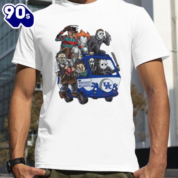 Kentucky Wildcats Horror Movies Characters Bus Halloween 2024 T-Shirts