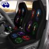 Kiss Band 2PCS Car Seat Cover 3D Decor