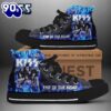 Kiss Band Blue End Of The Road Shoes, Kiss Band High Top Shoes For Fans