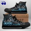 Kiss Band End Of The Road Blue Shoes, Kiss Band High Top Shoes For Fans
