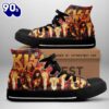 Kiss Band Members Red Shoies, Kiss Band High Top Shoes For Fans