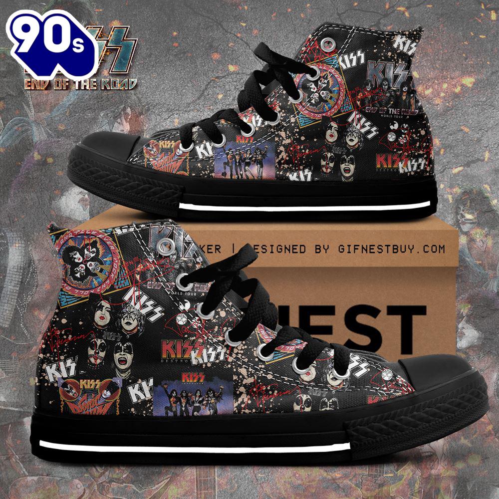 Kiss Band Members's Stickers, Kiss Band High Top Shoes For Fans Kiss Band Members's Stickers, Kiss Band High Top Shoes For Fans